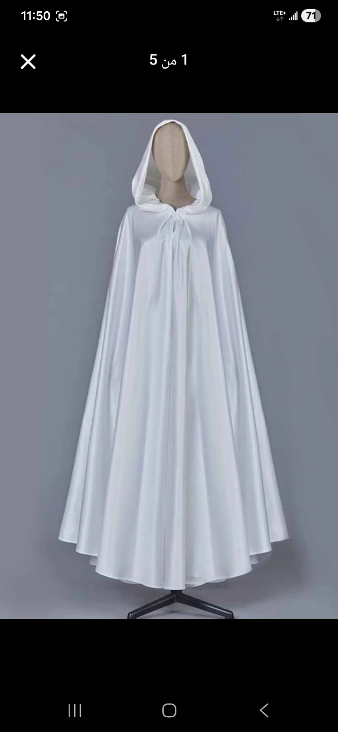 White Satin Hooded Cloak Cape
