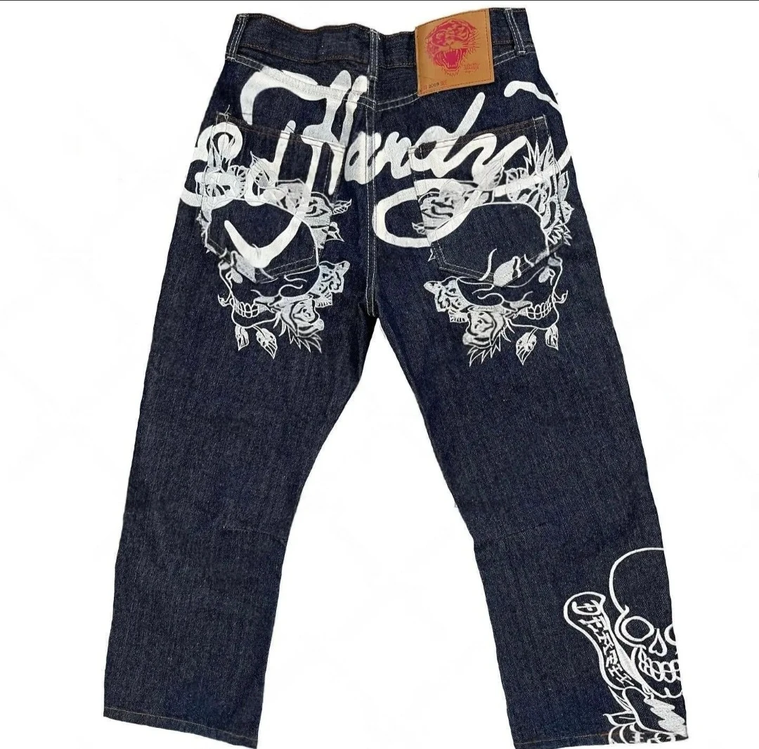 Ed Hardy Jeans with Skull and Rose Graphic