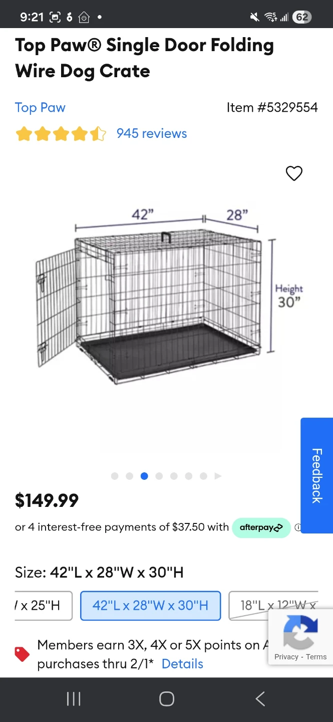 Top Paw Single Door Folding Wire Dog Crate