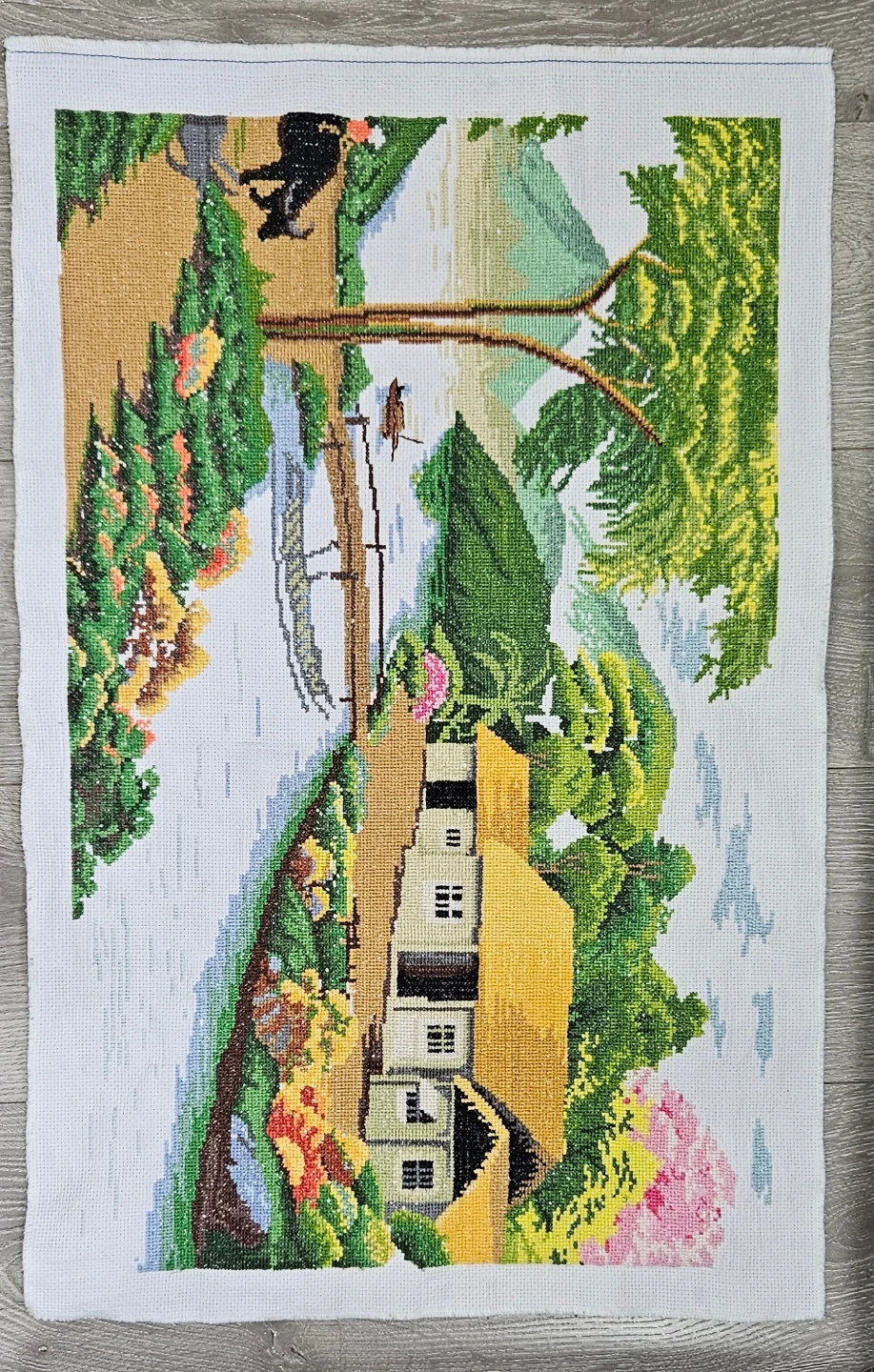 Vintage needlepoint tapestry - UNFRAMED