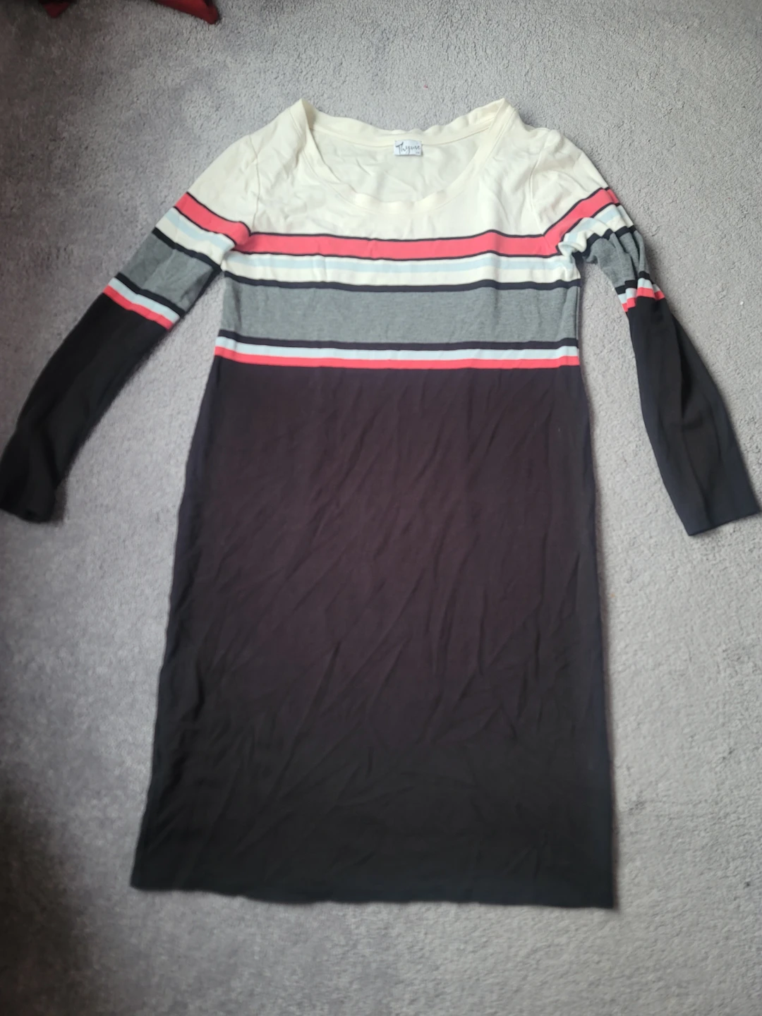 Thyme Striped Long Sleeve Dress Size L/G - photo 2