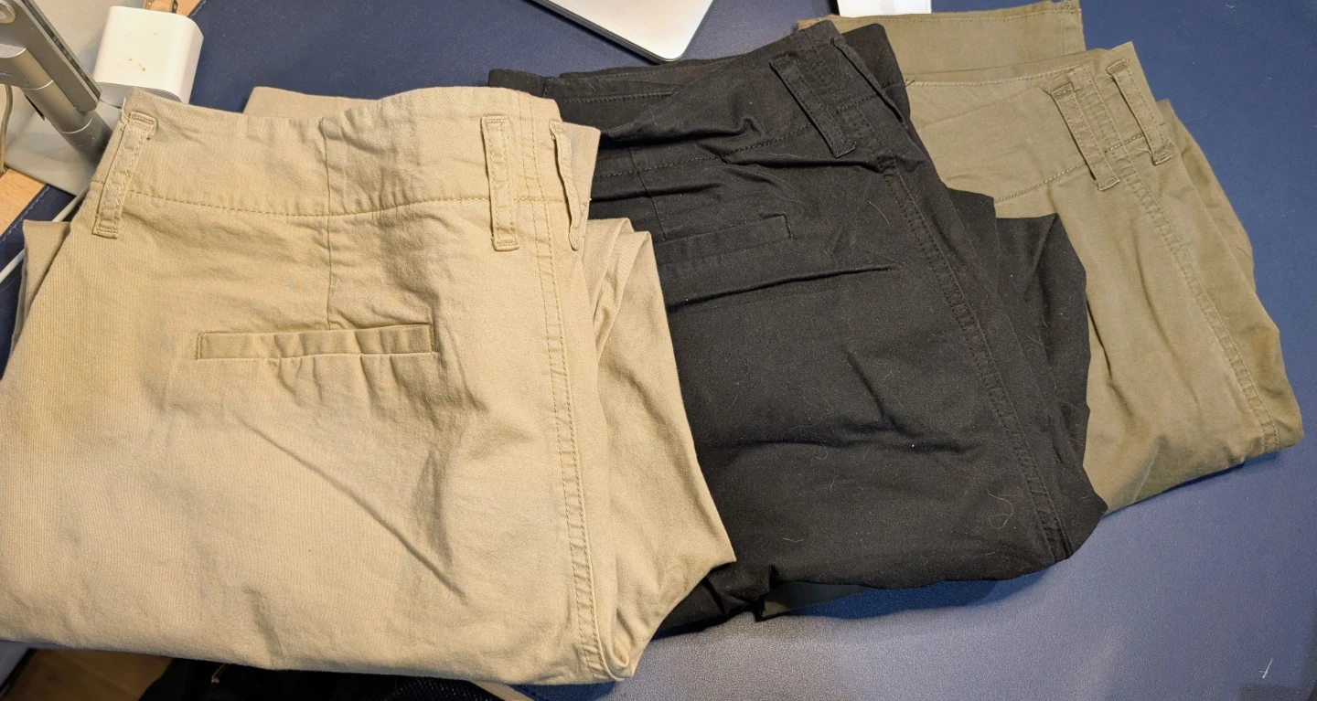 A New Day Women's Stretch Twill Pants Khaki Size 12 - 3 Pairs