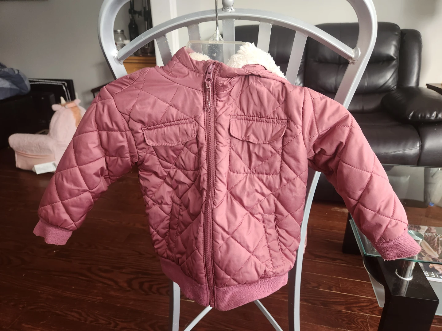 Old Navy Quilted Fleece Lined Hooded Jacket - Toddler Size 3T - photo 2