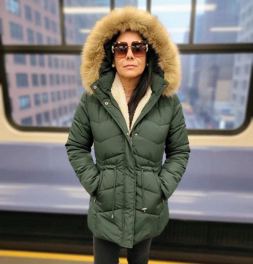 🏆" Women Puffer Coat with Faux Fur - photo 3