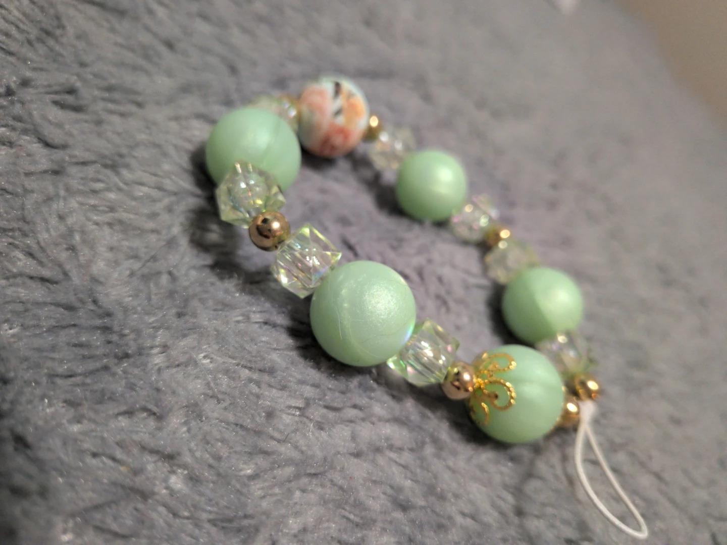Handmade beaded keychain/phone chain.
