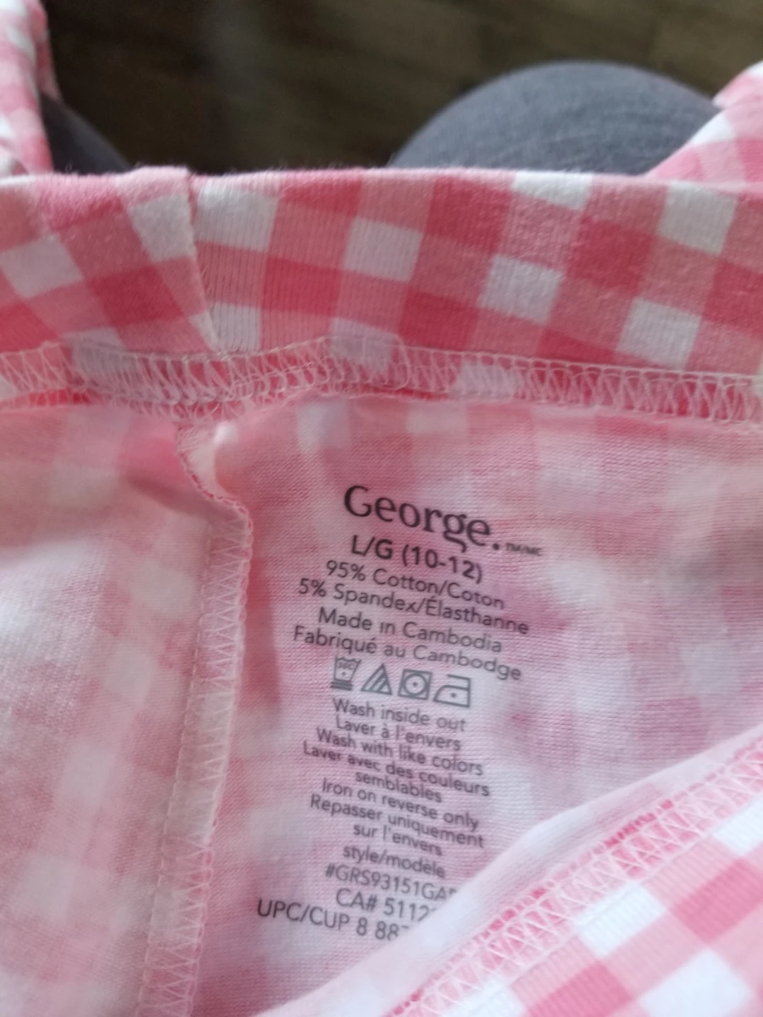 George Girls Pink Gingham Pants Size L/G (10-12) - photo 2