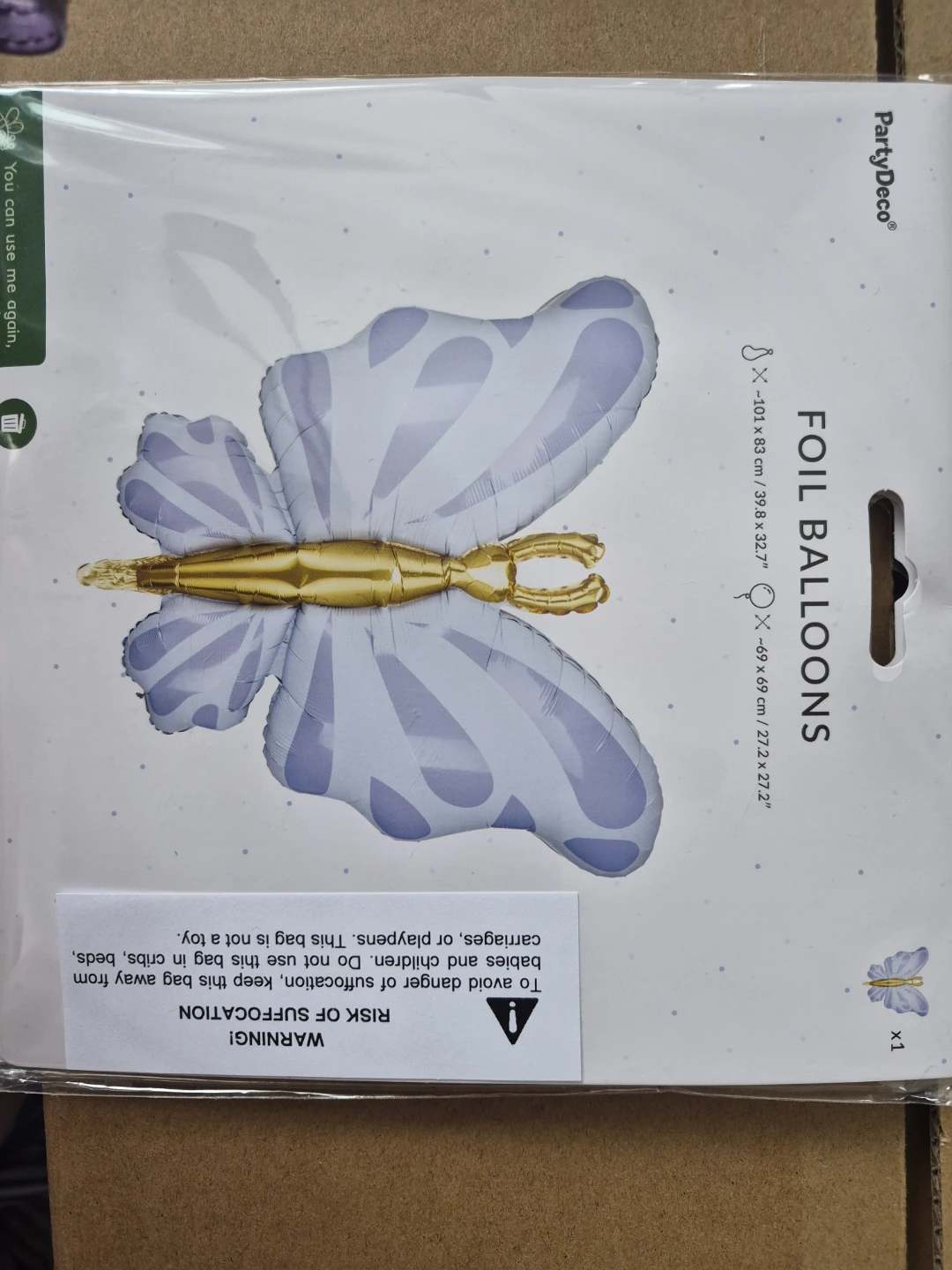 PartyDeco Butterfly Foil Balloon
