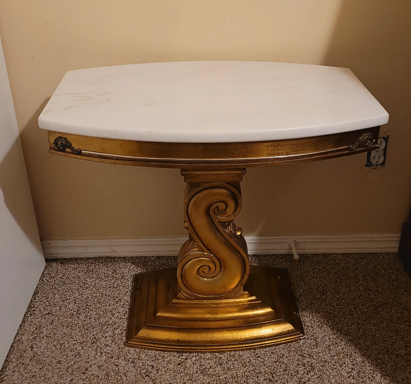 Marble Table w/ Pedestal Base