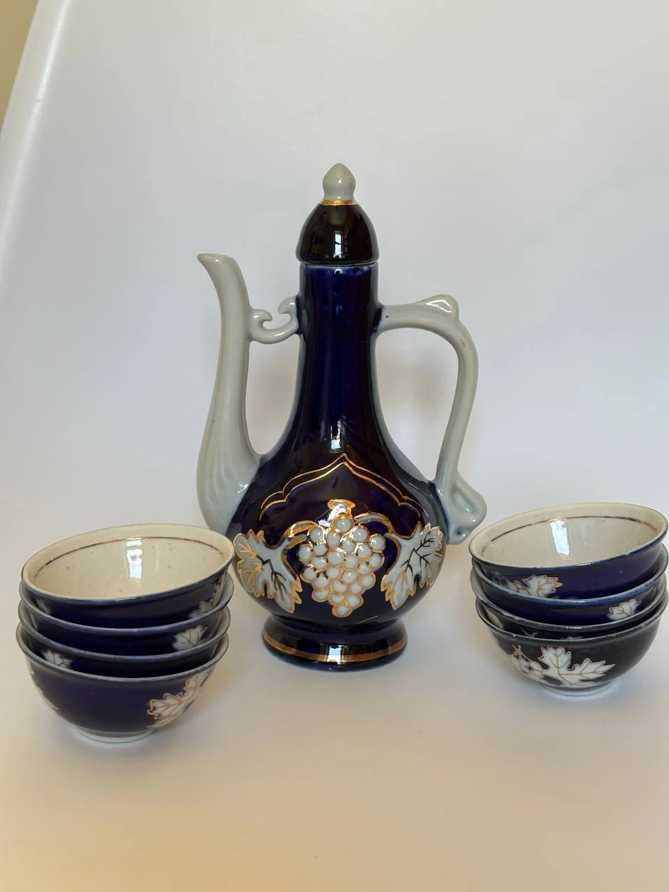 Vintage Ceramic Pitcher and Cups Set - photo 4