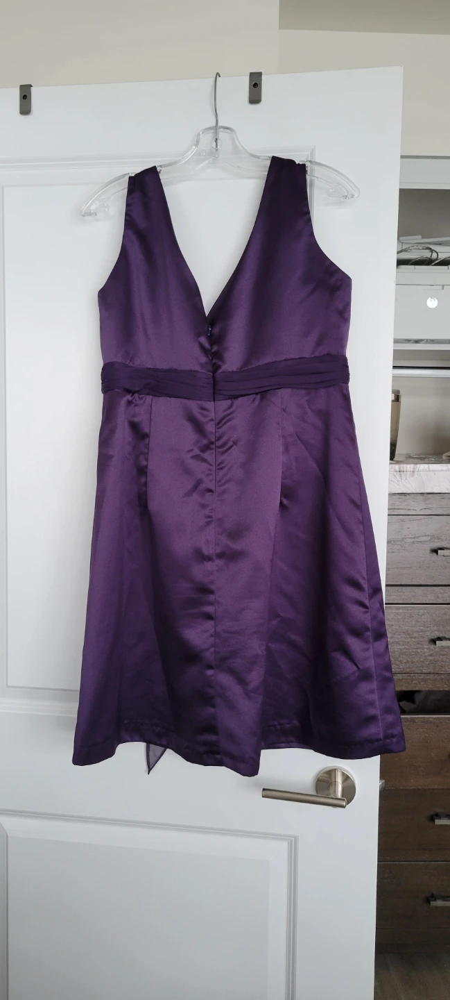 After Six Purple Satin Knee-Length Dress Size 16 - photo 3
