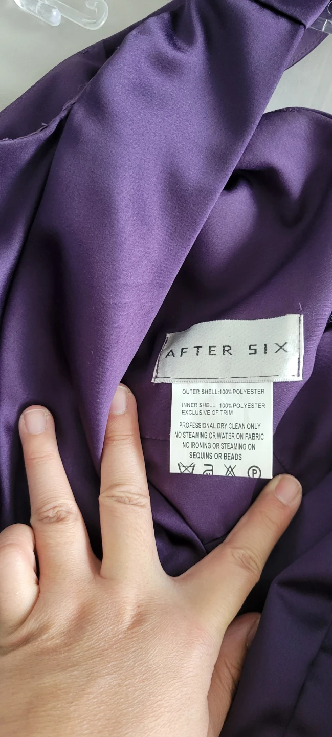 After Six Purple Satin Knee-Length Dress Size 16 - photo 5