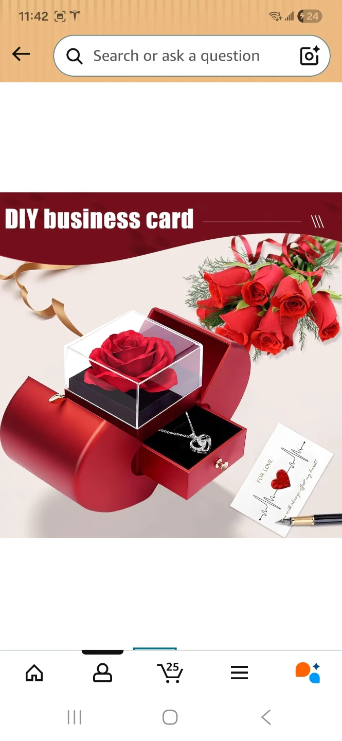 Heart Pendant Necklace with Preserved Rose Jewelry Box - photo 4