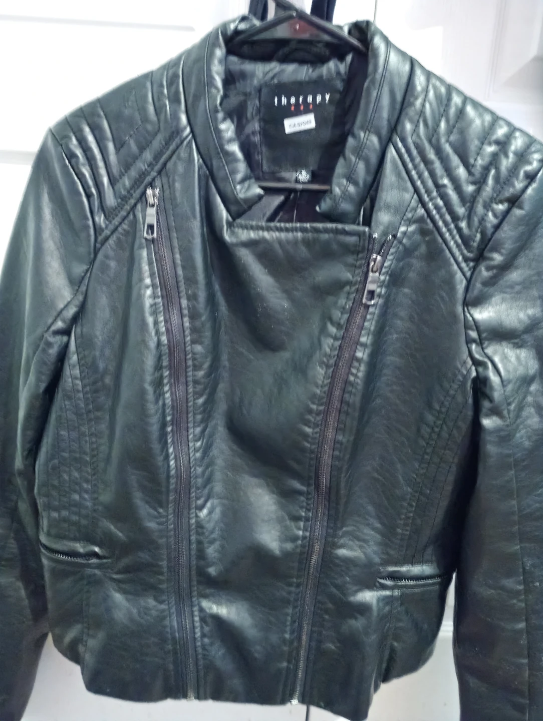 Therapy Black Faux Leather Moto Jacket - photo 2