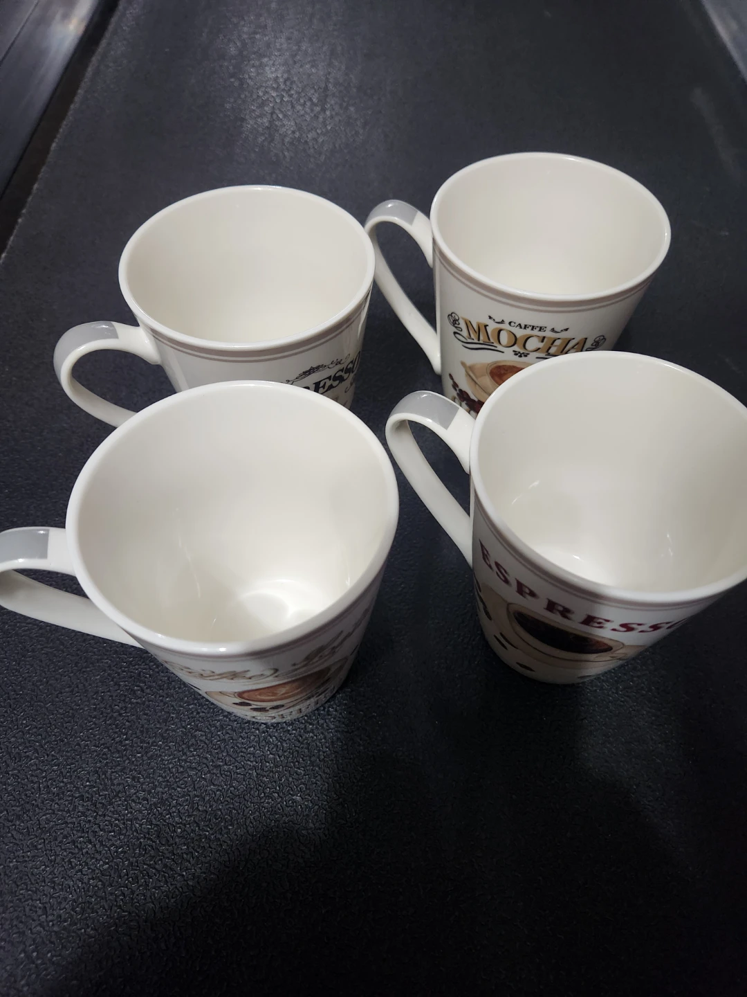 Set of 4 Coffee Mugs - Espresso, Mocha, Latte Designs - photo 2
