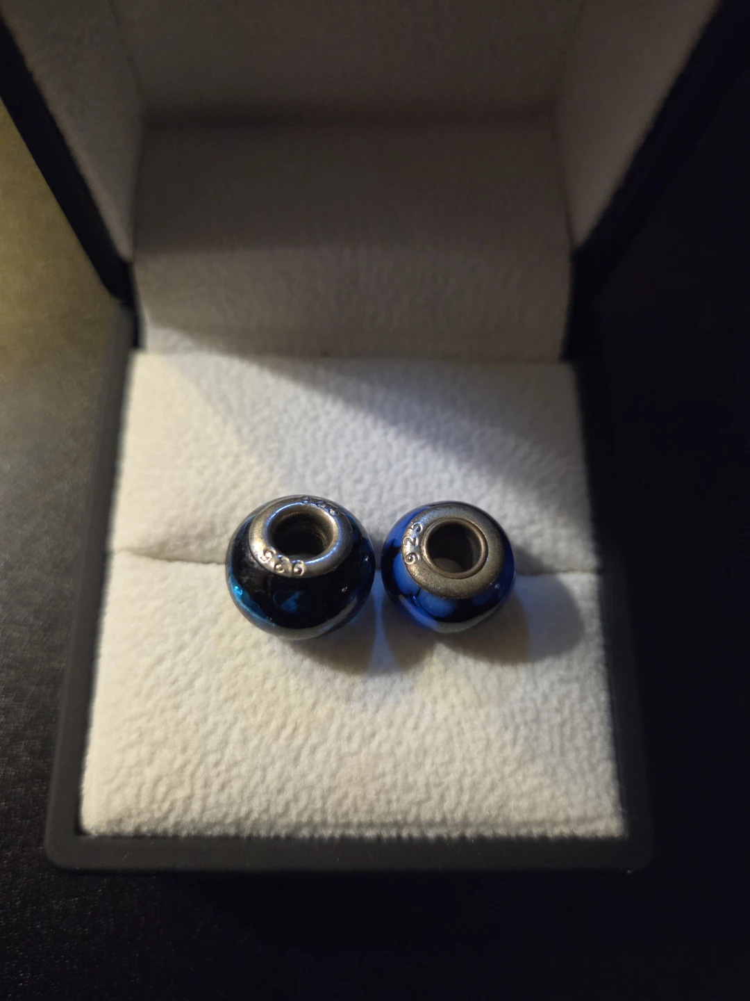 Two Blue Glass Charm Beads - photo 2