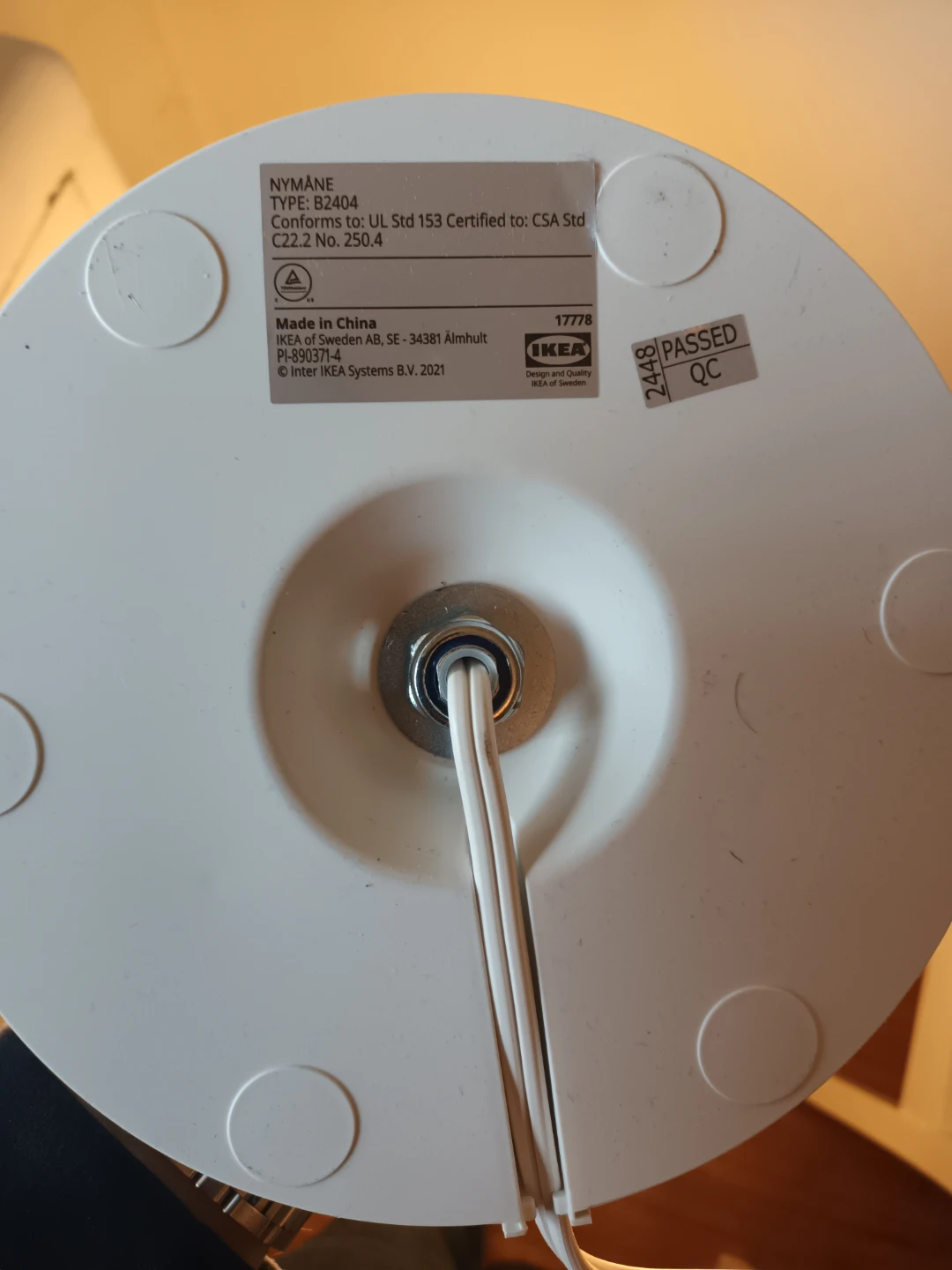 2 x IKEA Nymane Table Lamp White - photo 2