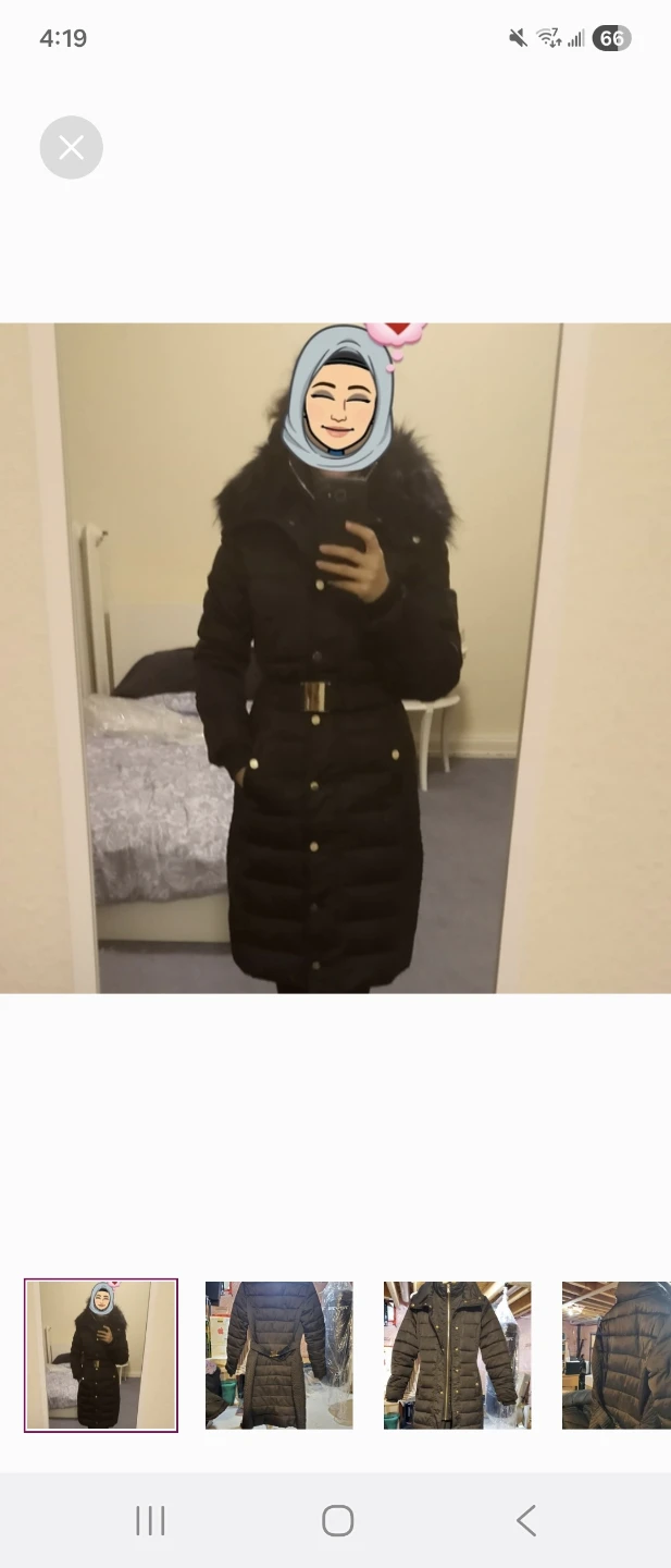 Miss Selfridge Black Puffer Coat with Belt - photo 2