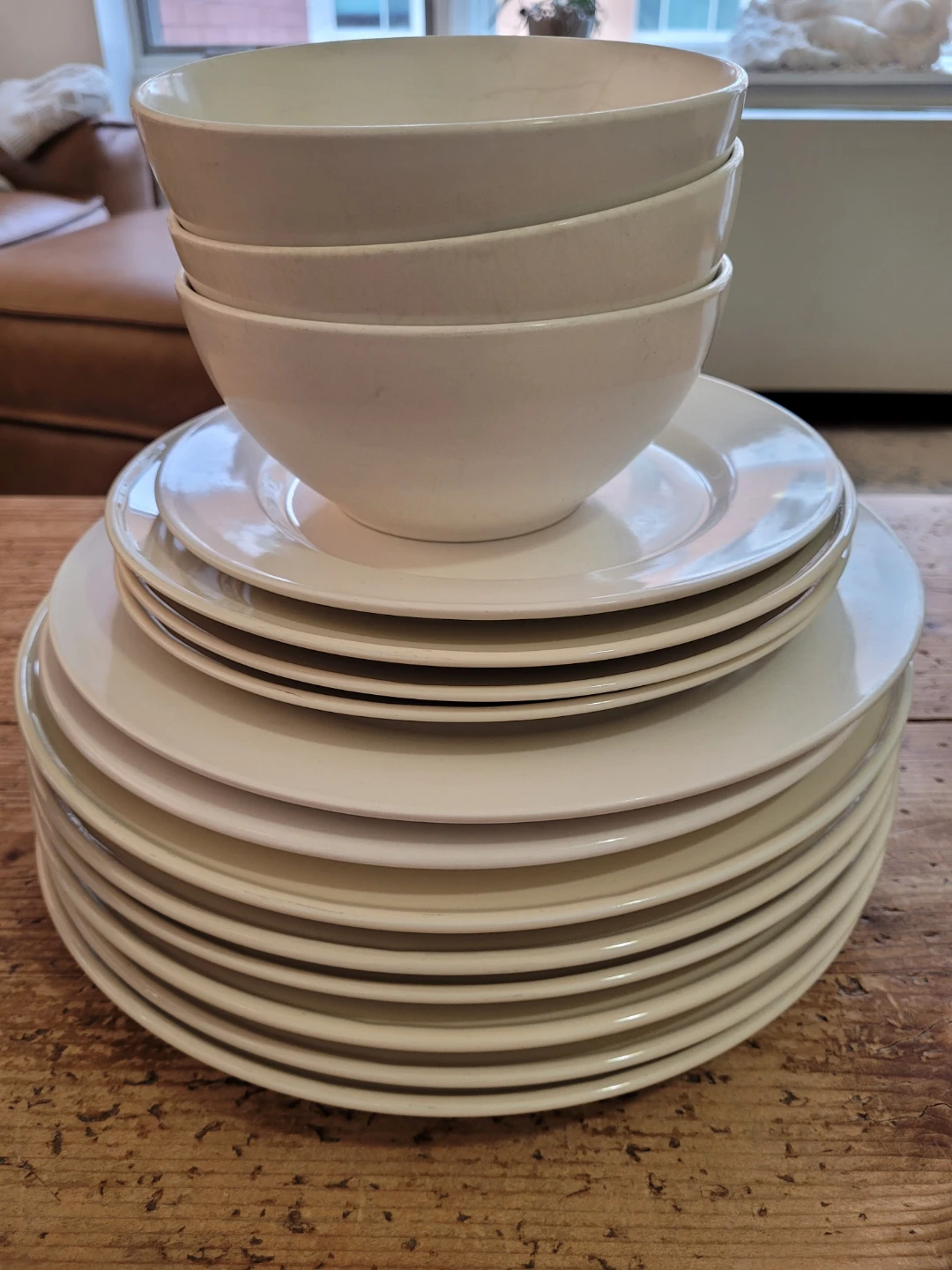 Bowls, Plates with Strainer and Champagne Glasses