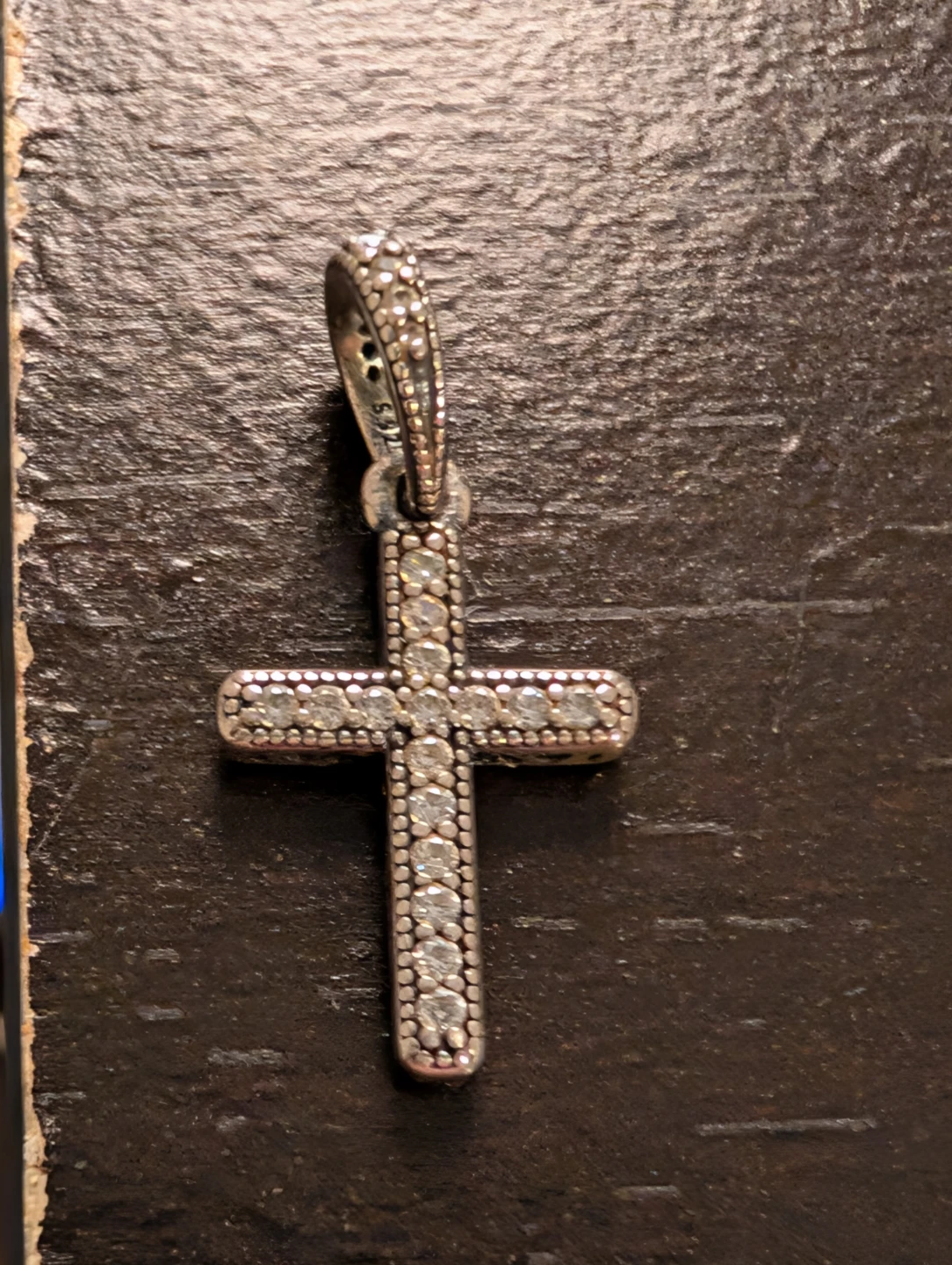 Sterling Silver Cross Pendant with CZ Stones - photo 2