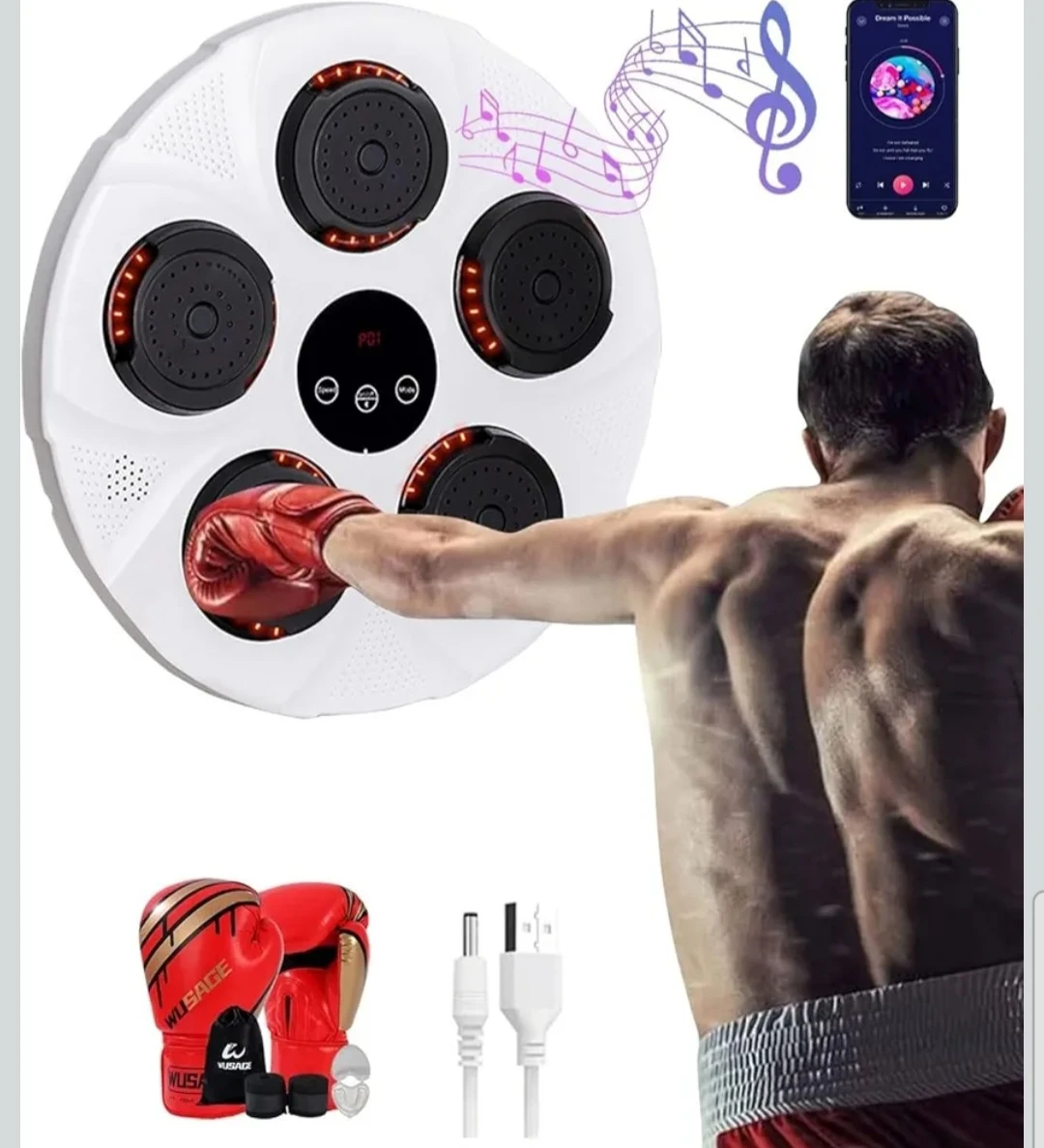 Bluetooth Smart Music Boxing Machine with Gloves - photo 4