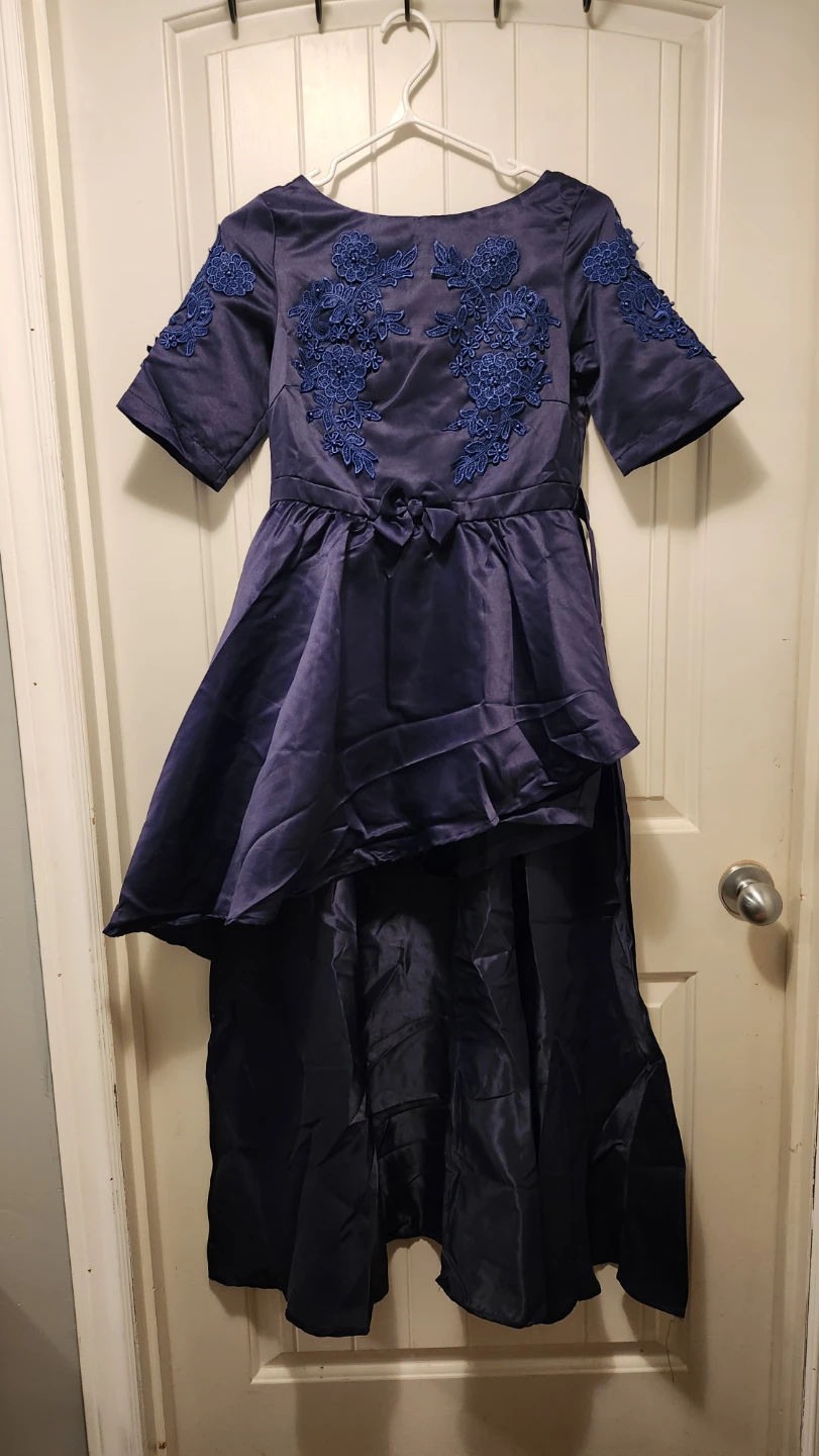 Ibtom Castle Girls Blue Lace Detail Dress
