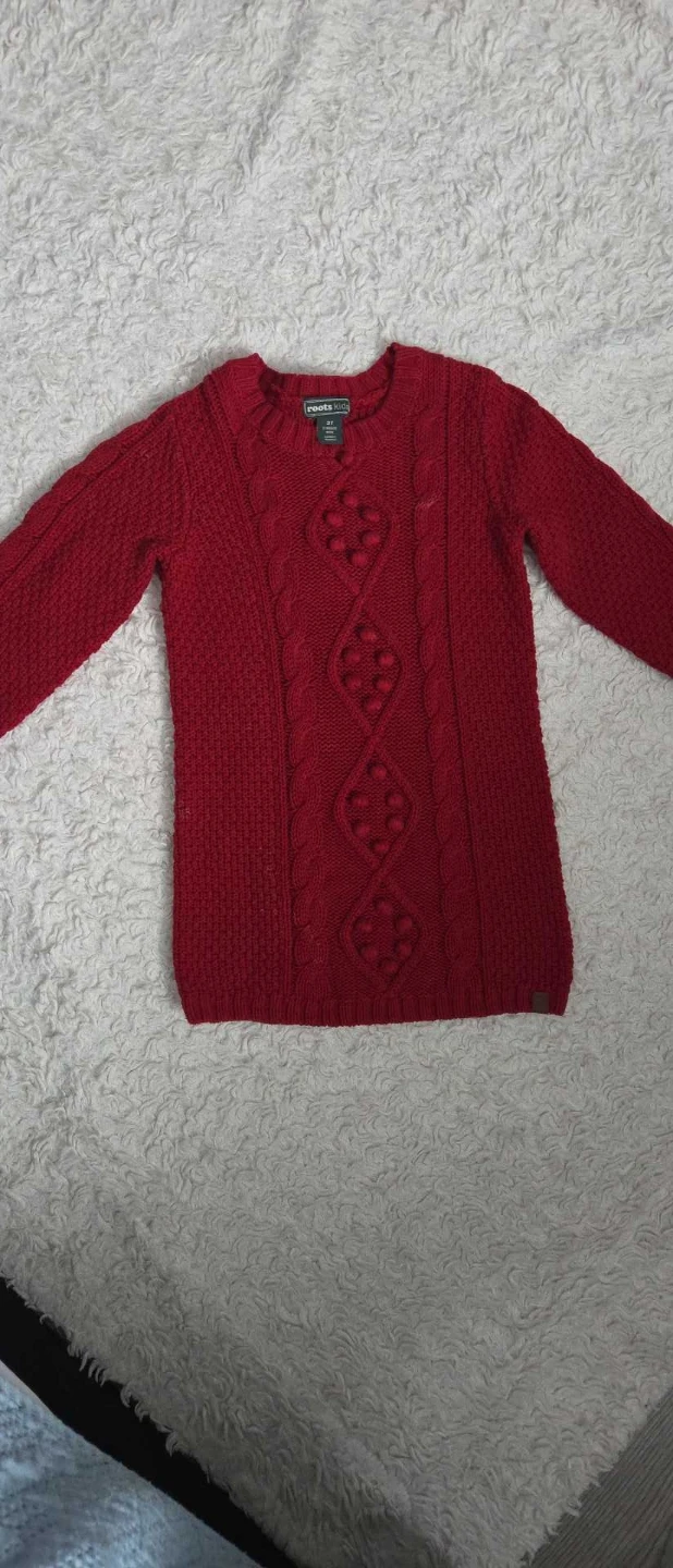 Roots Kids Red Cable Knit Sweater Size 3T