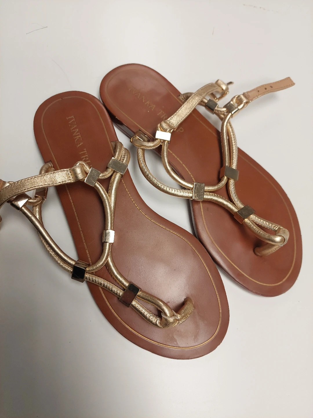 Ivanka Trump Gold Strappy Sandals