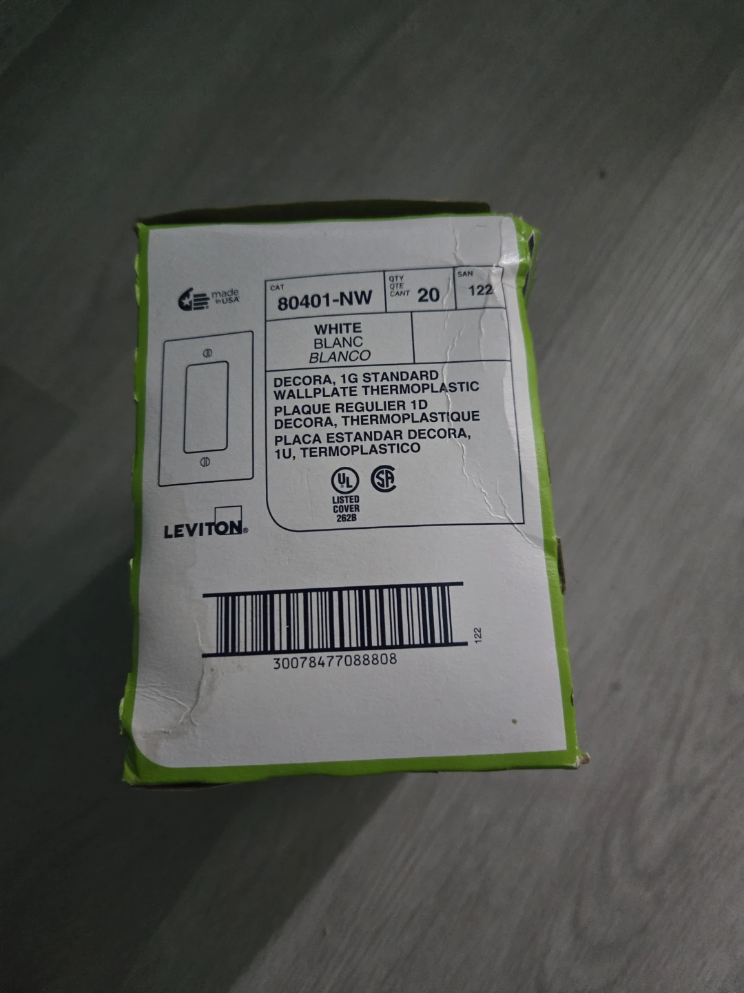 White Thermoplastic Standard Wall Plates (20 Pack)