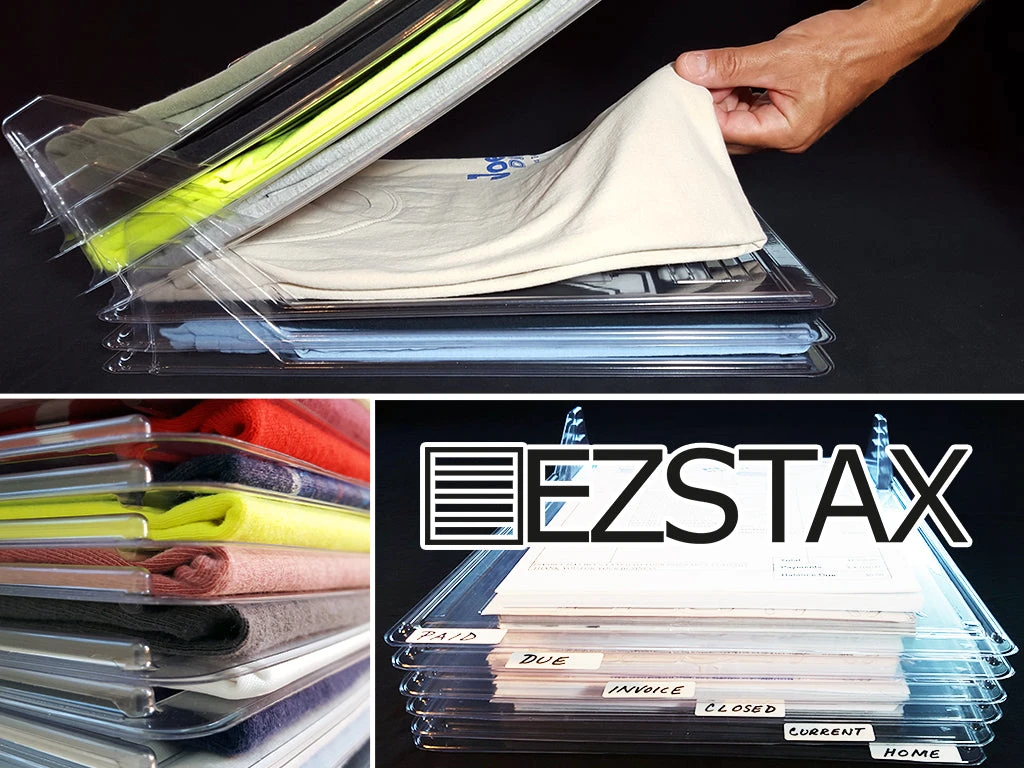 EZSTAX Clear Plastic Stacking Organizer Trays - photo 3