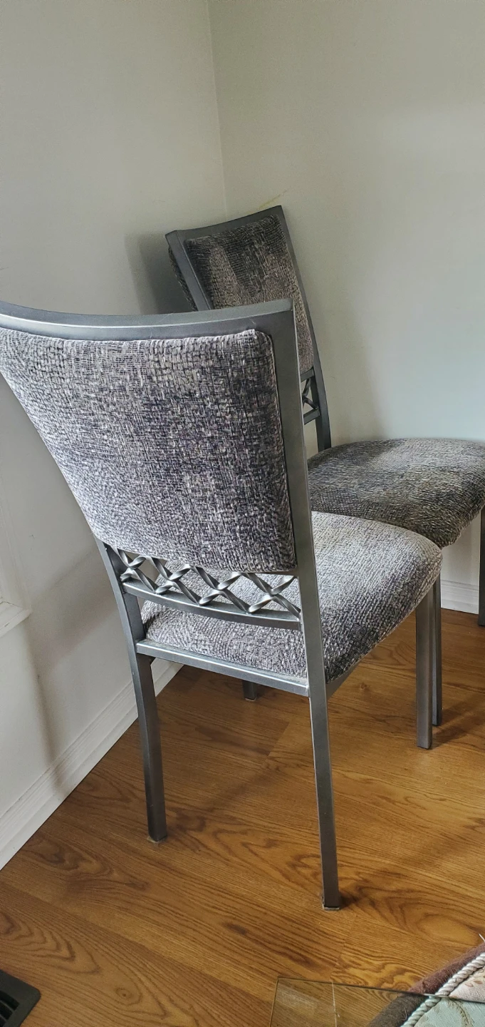 Set of 2 Grey Upholstered Dining Chairs - photo 2