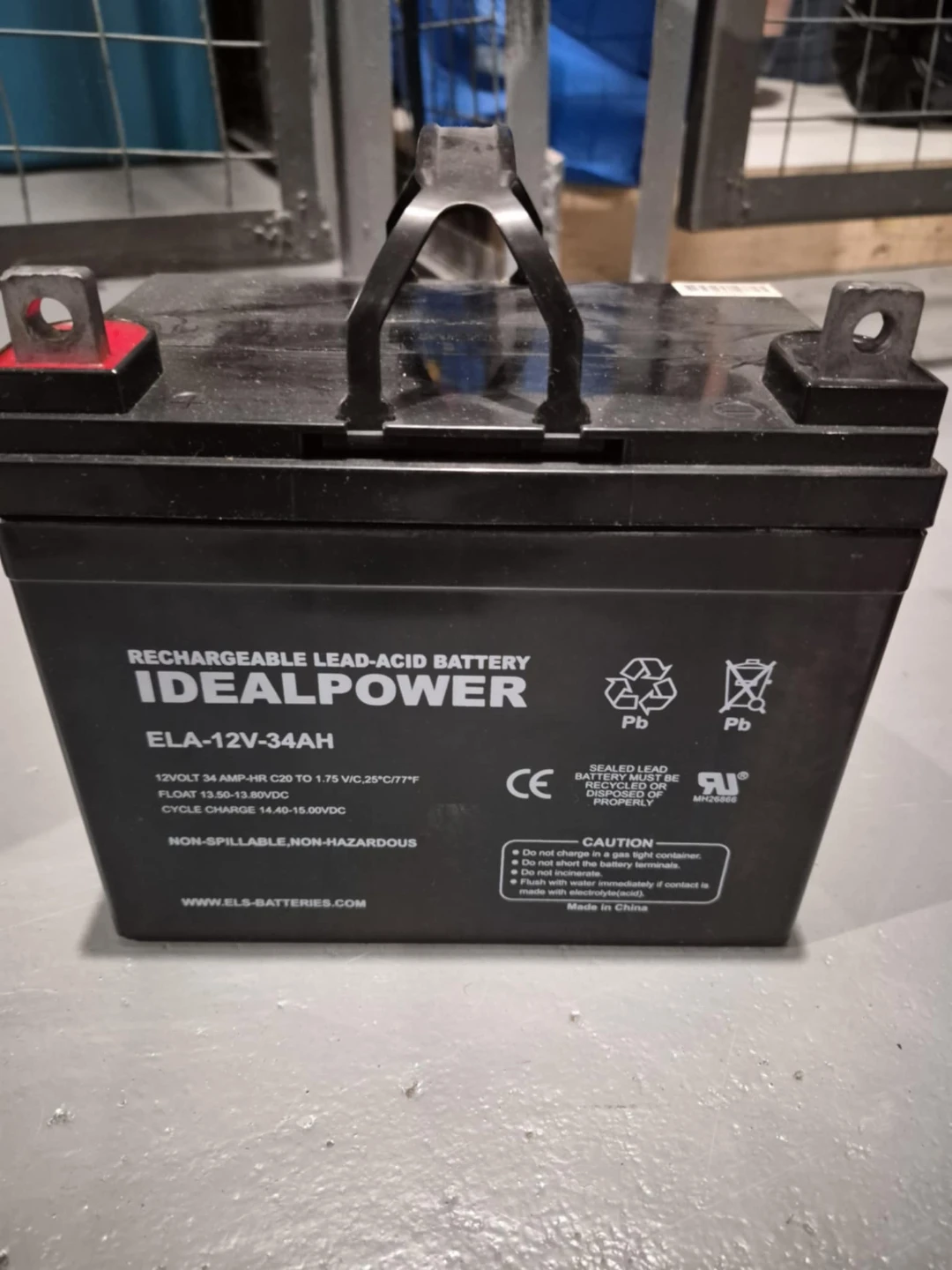 IDEALPOWER ELA-12V-34AH Rechargeable Lead-Acid Battery