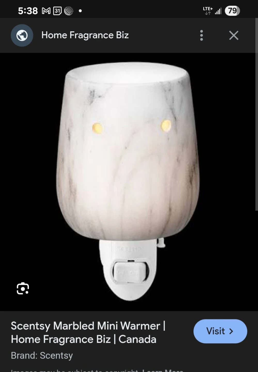 Scentsy Marbled Mini Warmer
