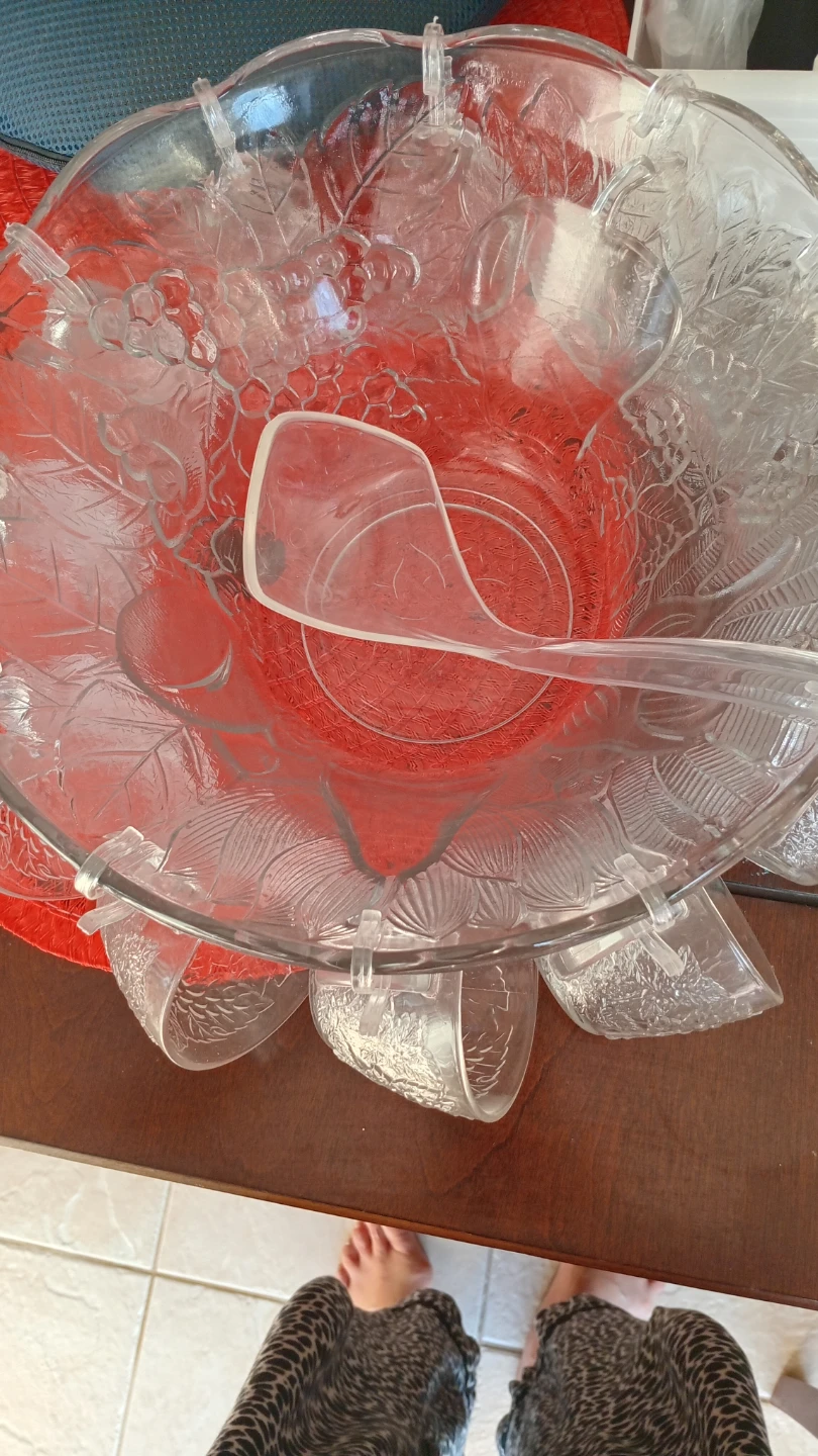 Glass Punch Bowl Set with Cups - photo 2