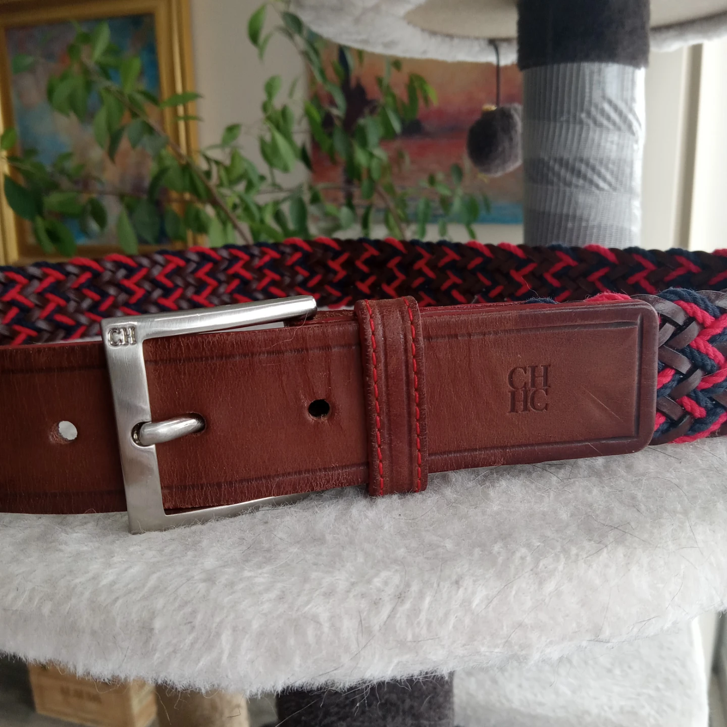 Carolina Herrera Woven Braided Leather Belt 90/34 - photo 5