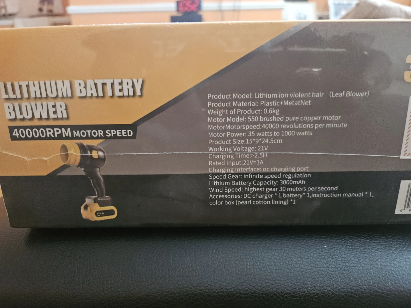 Lithium Ion Leaf Blower - 40000 RPM - photo 3