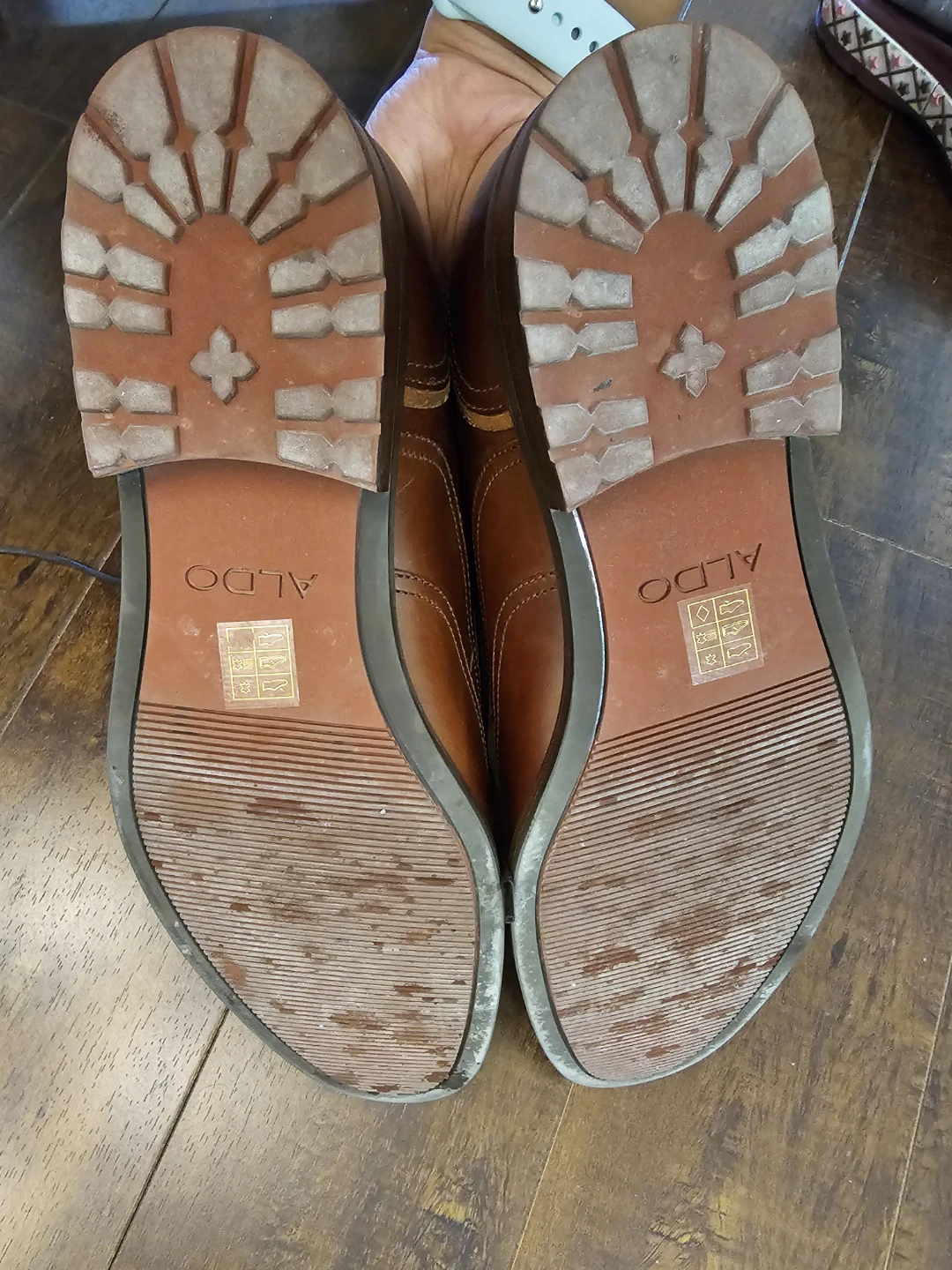 ALDO Brown Leather Wingtip Oxford Dress Shoes - photo 5