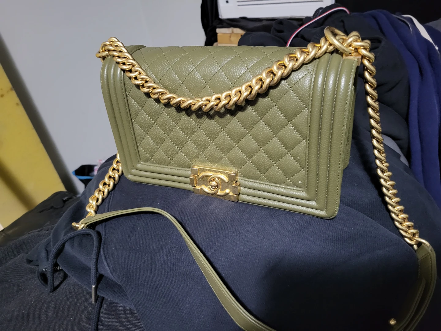Chanel Quilted Flap Bag - Olive Green