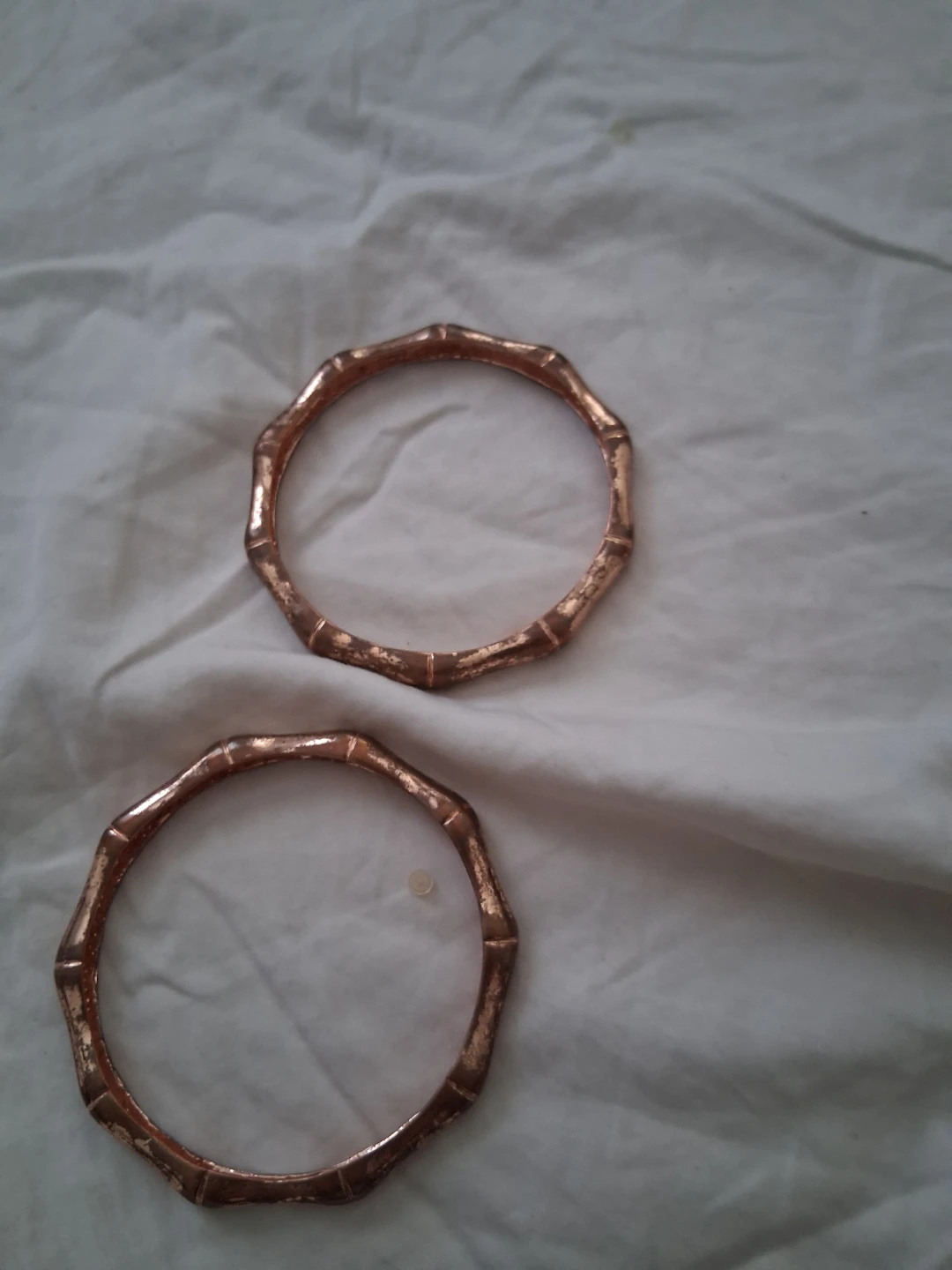 Set of 2 Rose Gold Tone Bamboo Style Bracelets