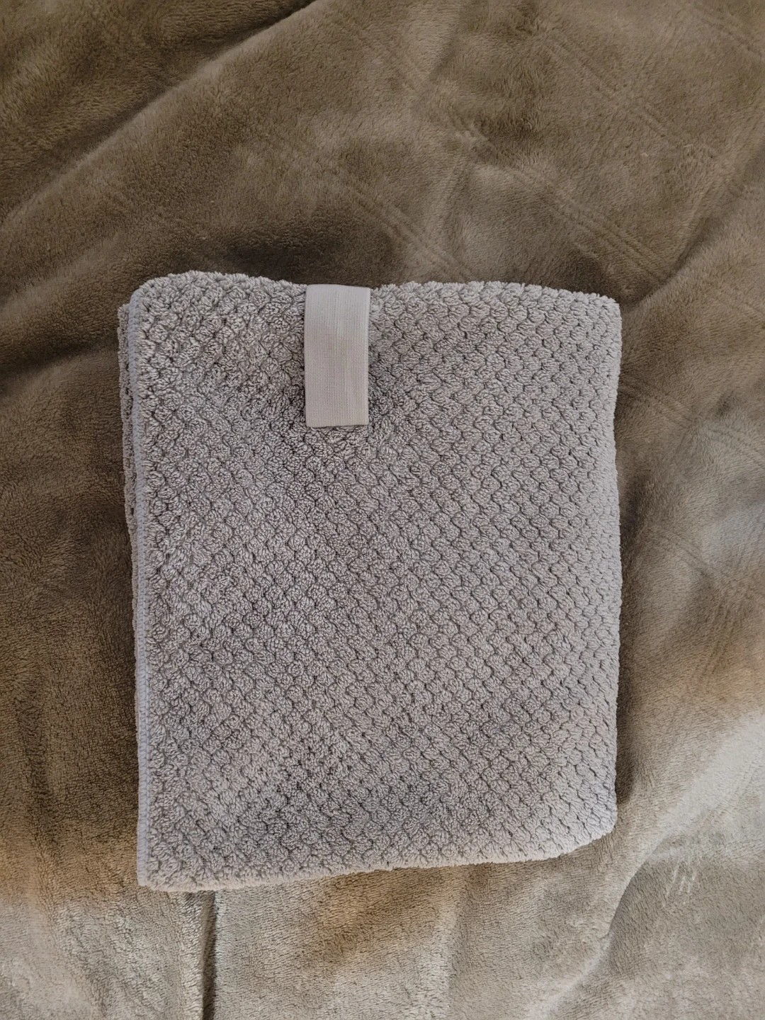 Grey microfiber hair towel