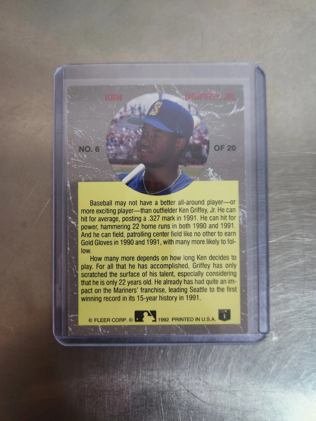 1992 Fleer Ken Griffey Jr. All-Star Baseball Card - photo 2