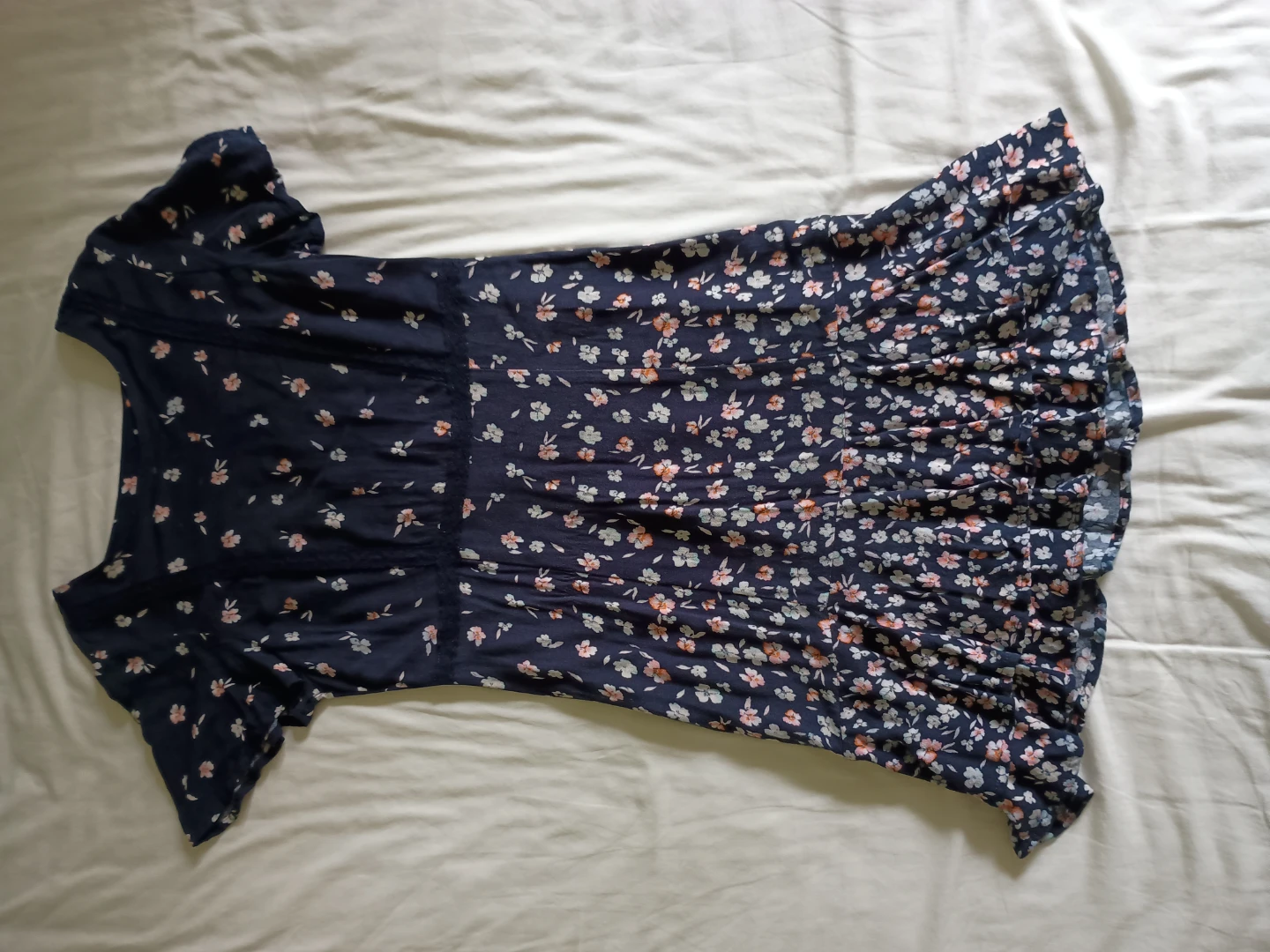 Navy blue floral dress