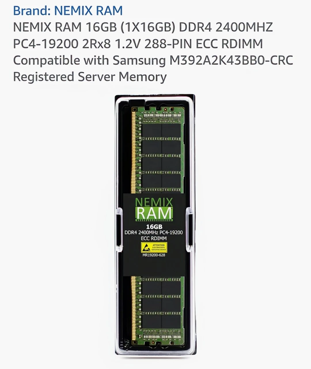 1x16gb Nemix DD4 2400mhz Desktop Ram
