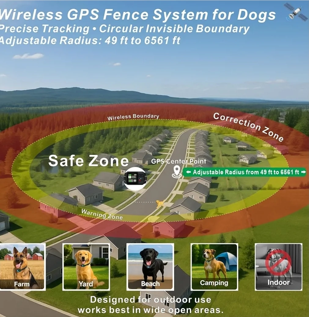 AI 3rd Gen GPS Dog Fence Wireless Smart Training System - photo 2