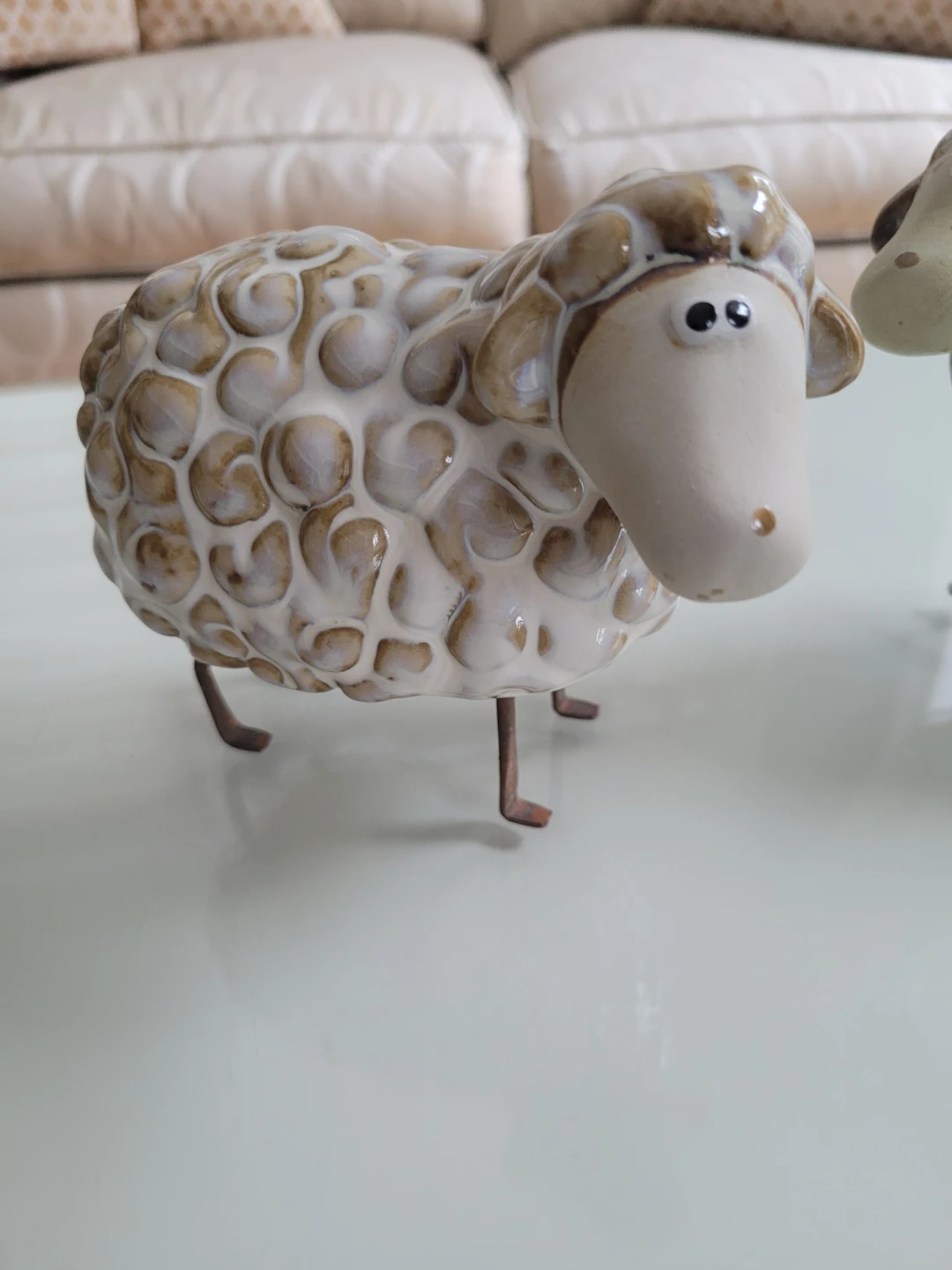 Vintage Whimsical Ceramic Sheep Figurines (Set of 2) - photo 3