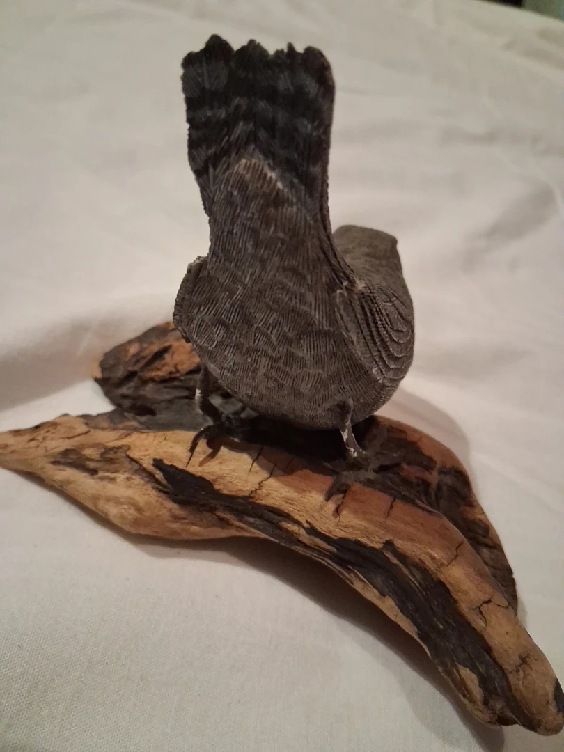 Carved Wooden Bird on Driftwood medidas 10 cm - photo 2