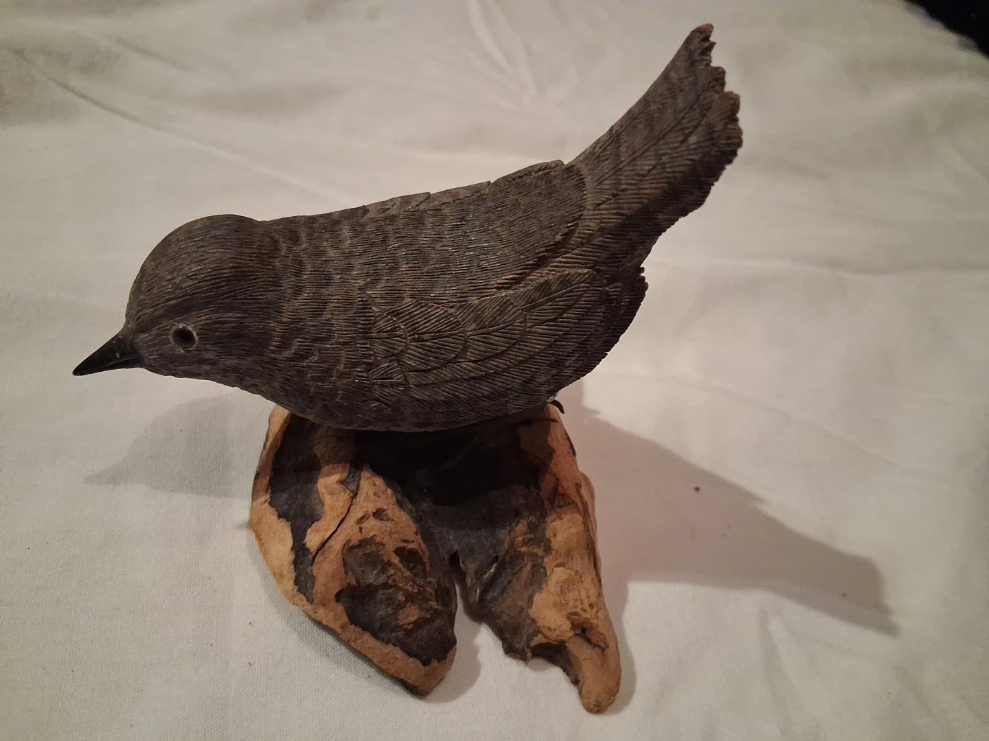 Carved Wooden Bird on Driftwood medidas 10 cm - photo 4