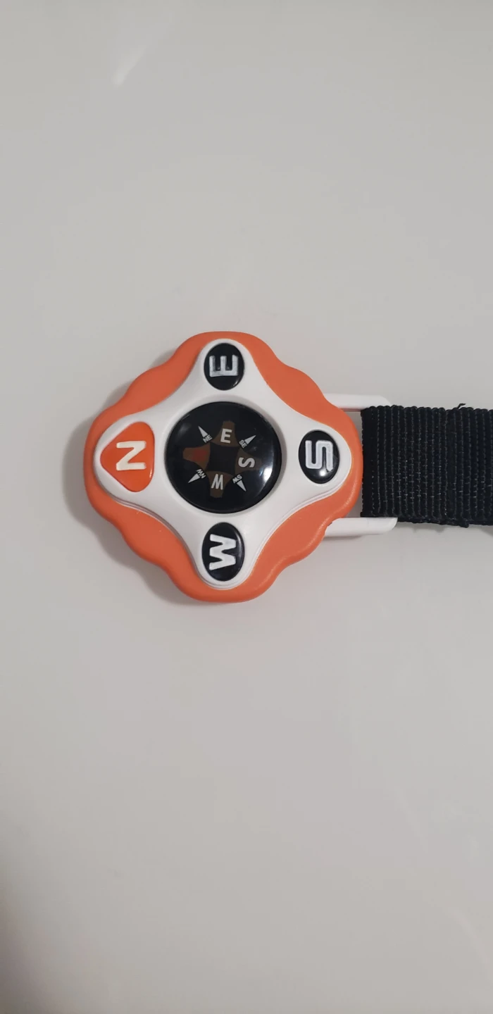 Orange and White Compass Keychain - photo 2