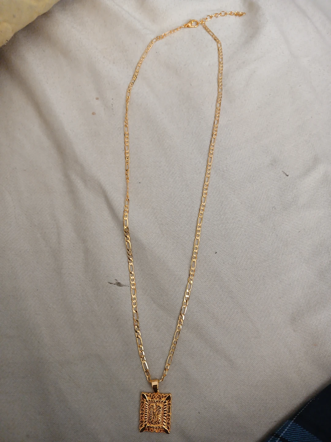 18K Yellow Gold Plated 925 Silver Chain & Pendant W/ A Letter M - photo 3
