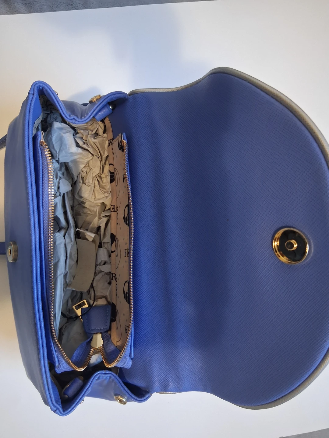 Feri Blue Top Handle Handbag with Tassel - photo 2