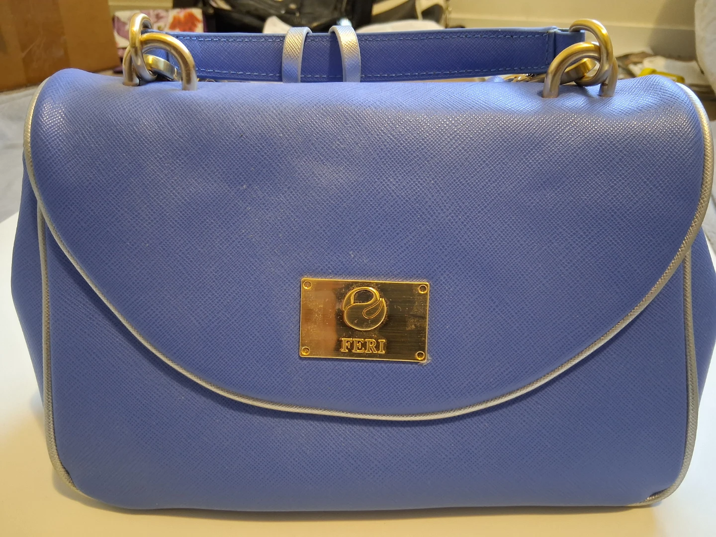 Feri Blue Top Handle Handbag with Tassel - photo 5